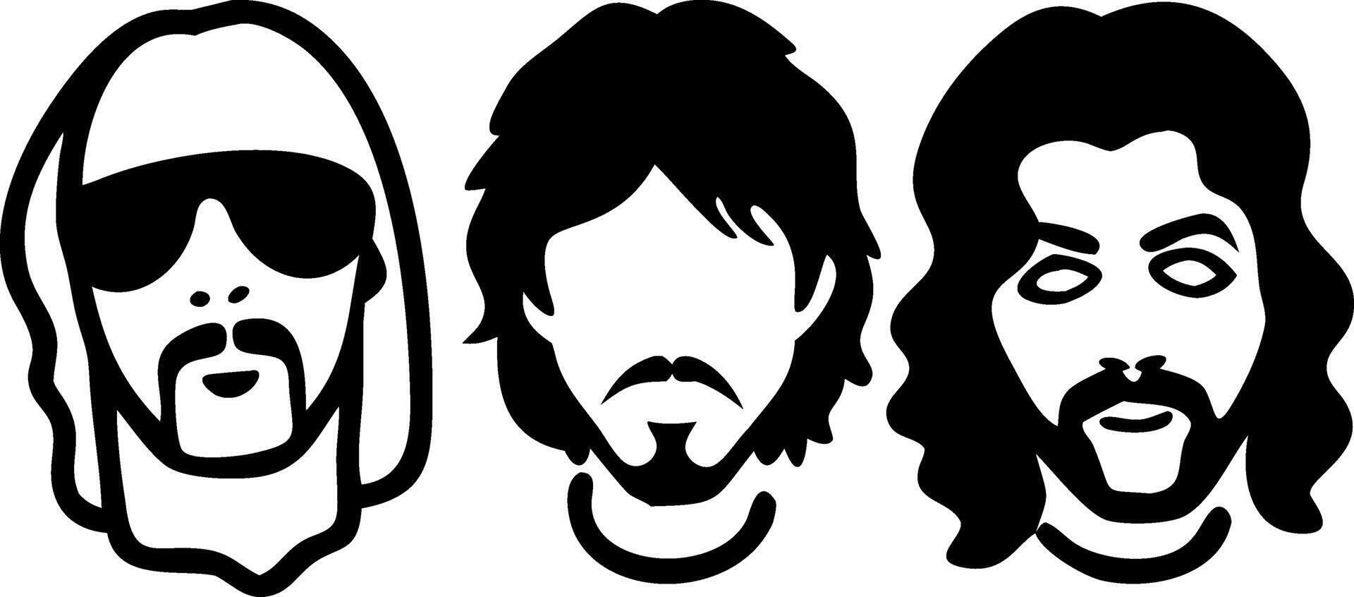 Retro Musician Silhouette Trio Artwork for Posters and T-Shirts vector