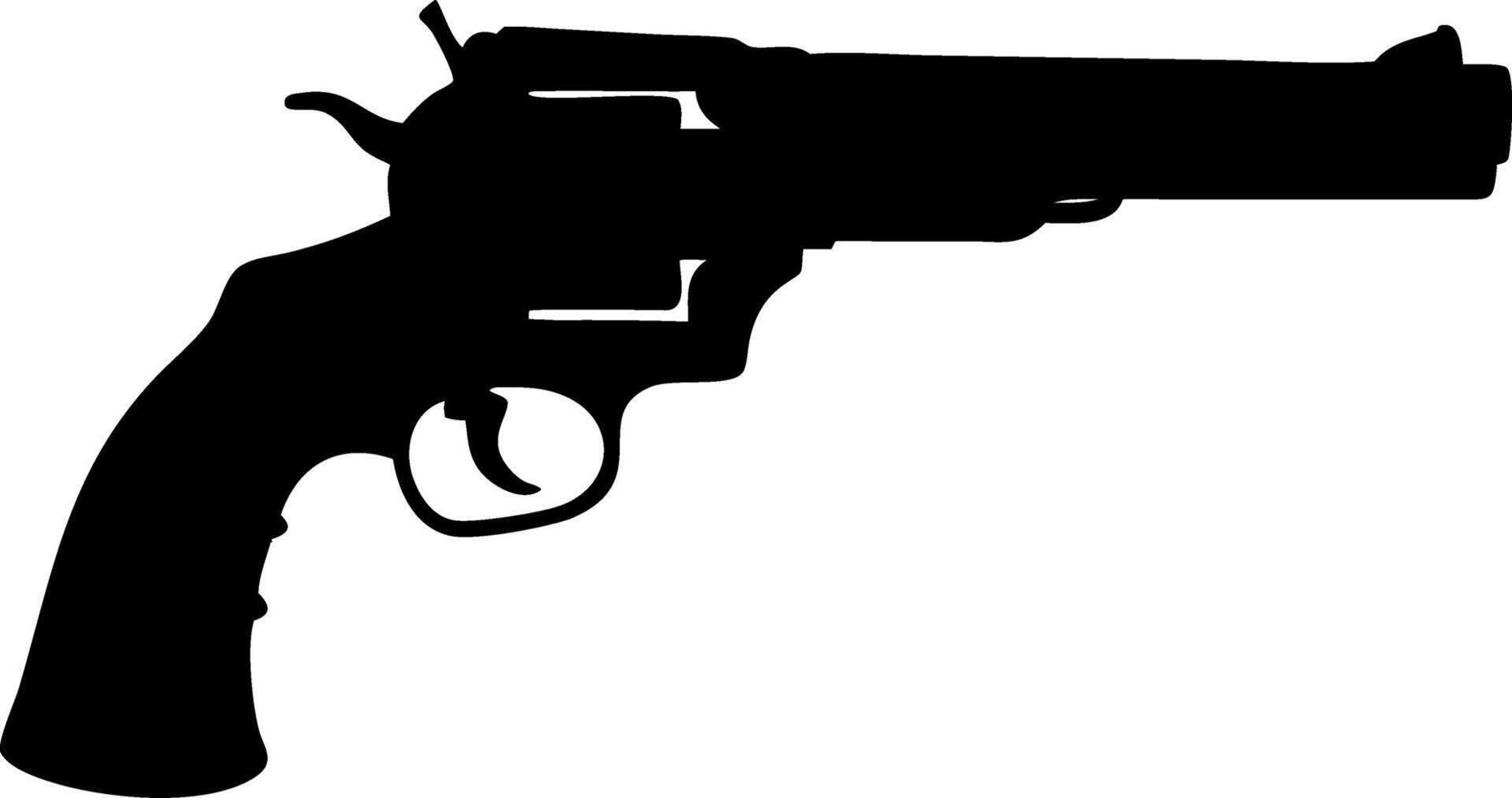 Revolver Silhouette Illustration for Design Projects and Tattoos vector