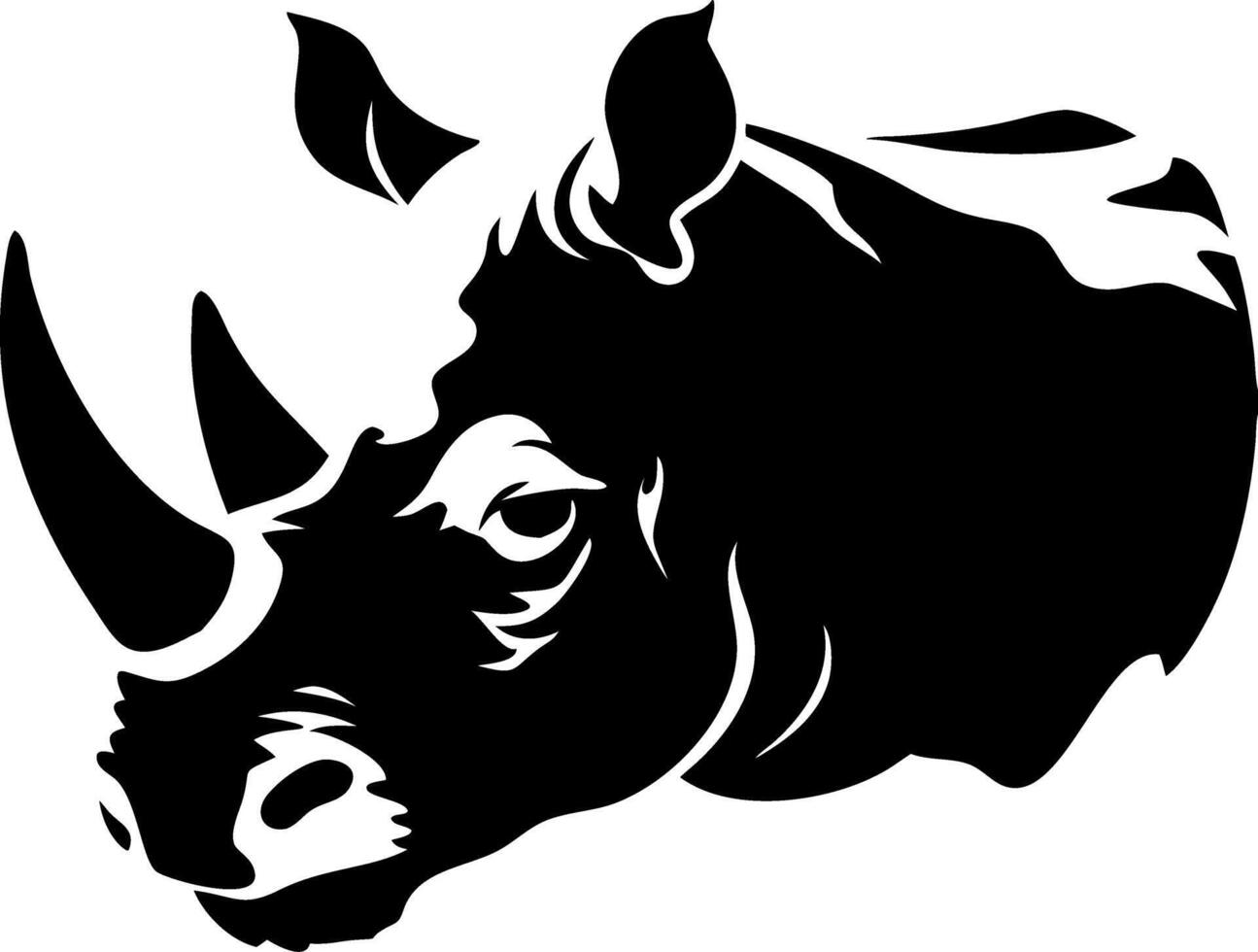 Rhino Head Silhouette Art for Graphic Design and Decor Use vector