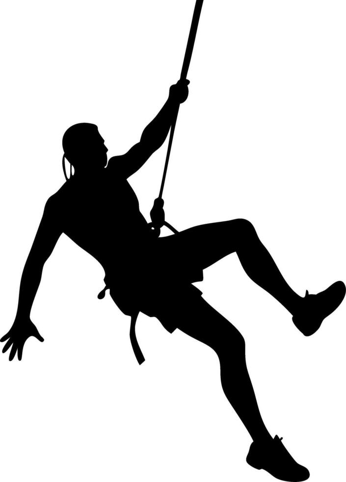Rock Climber Silhouette in Action for Adventure and Sports Designs vector