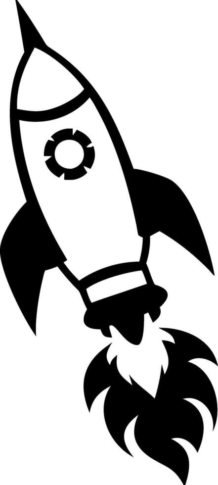Rocket Launch Silhouette for Design Projects and Creative Applications vector