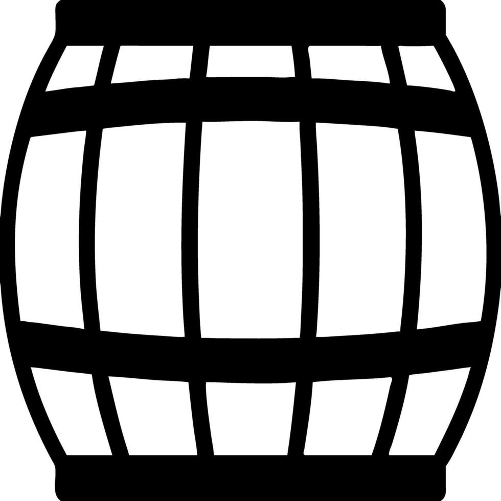 Rustic Wooden Barrel Silhouette for Design and Decoration Projects vector