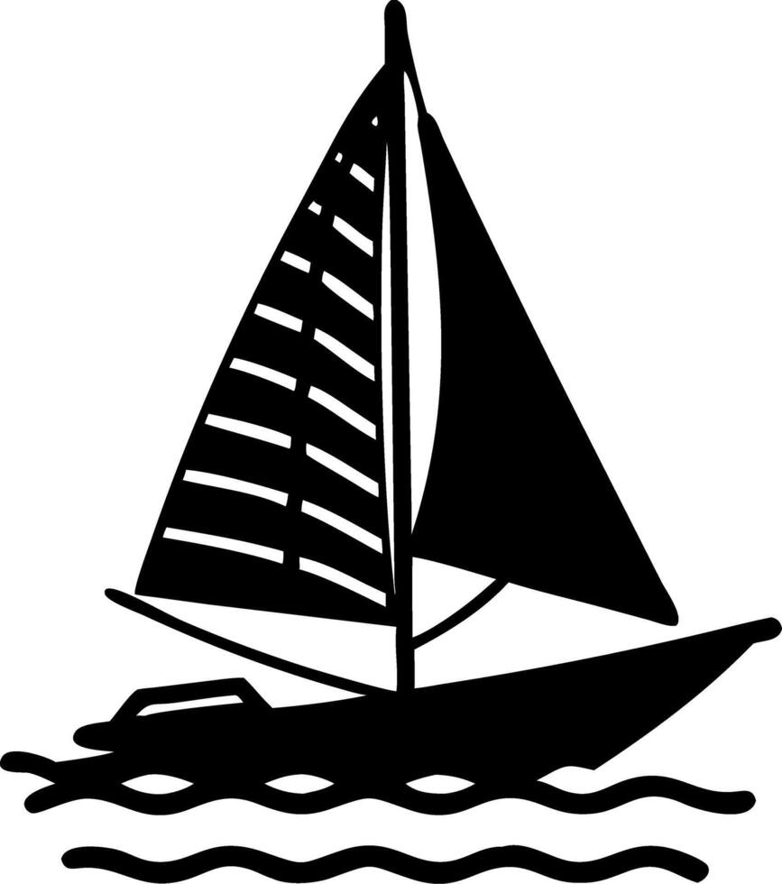 Sailing Boat Silhouette for Nautical Design and Decoration vector