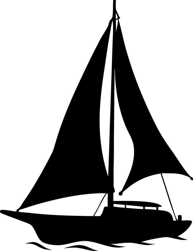Sailing Ship Silhouette Art for Nautical Design and Decor Projects vector