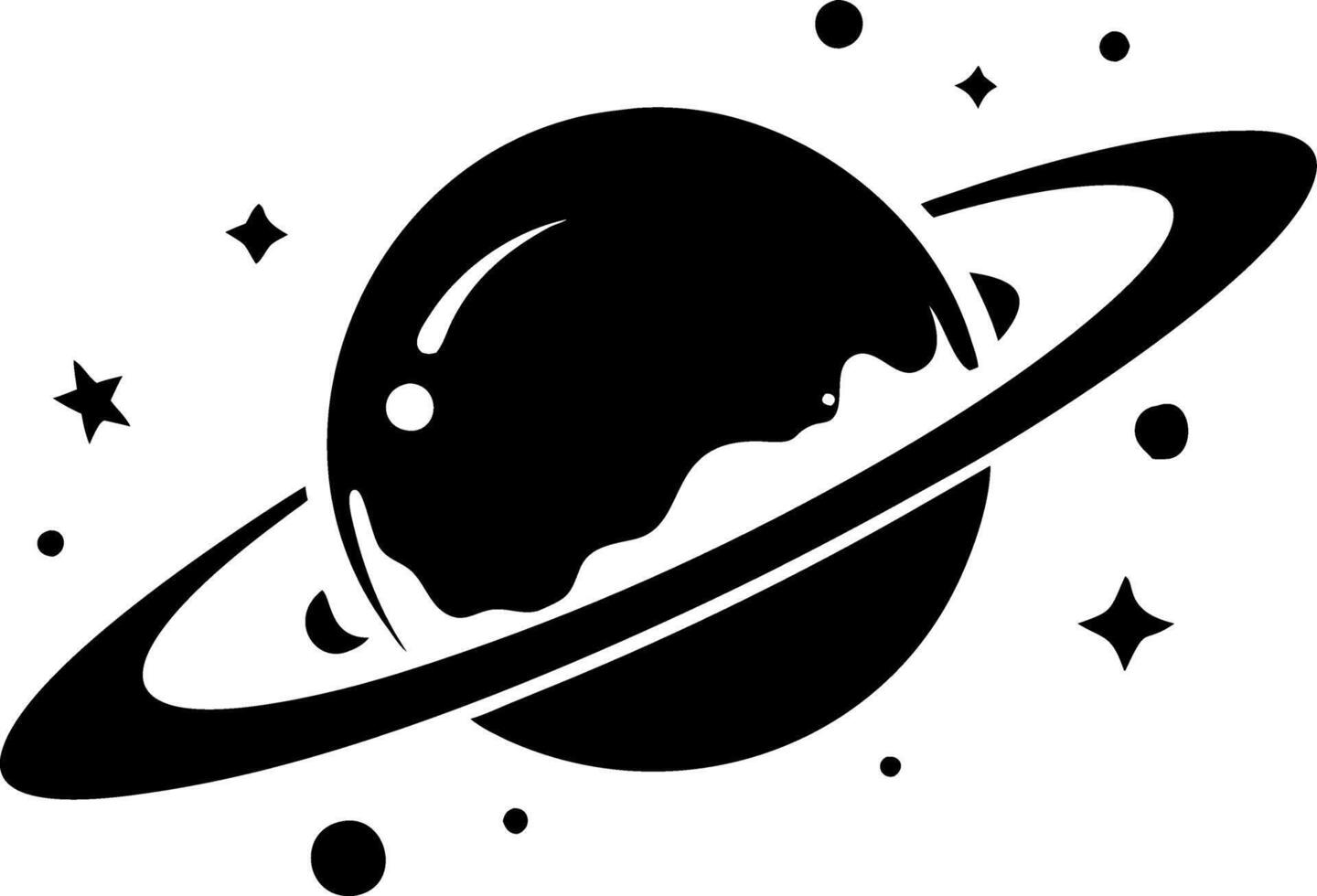 Saturn Planet with Rings and Stars Illustration for Space Designs vector