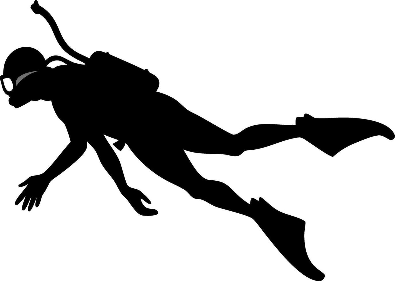 Scuba Diver Silhouette Design for Underwater Adventure Illustrations vector