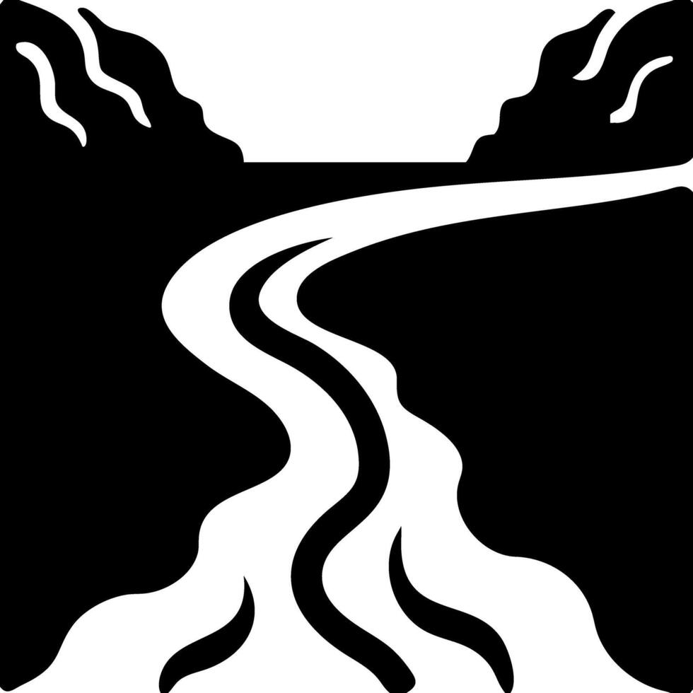 Serene Mountain River Silhouette for Nature Illustrations and Graphic Designs vector