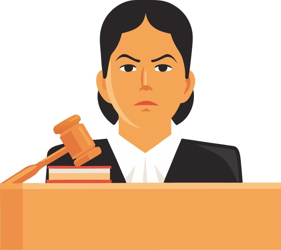 Serious Female Judge Illustration for Legal and Educational Use vector