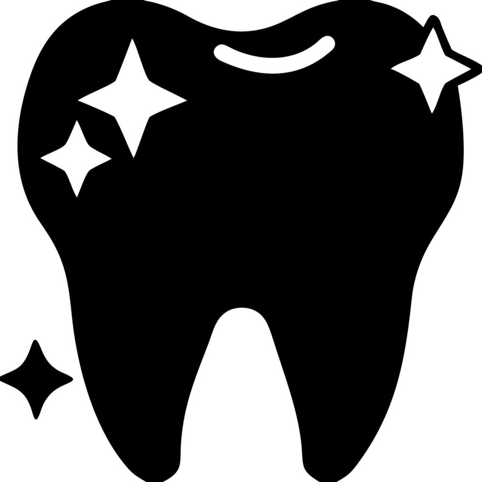 Shiny Tooth Silhouette Illustration for Dental Health and Hygiene Concepts vector