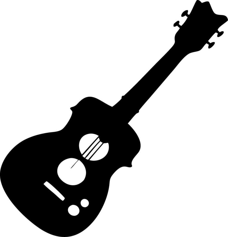 Silhouette Acoustic Guitar Art for Music Projects and Design Applications vector