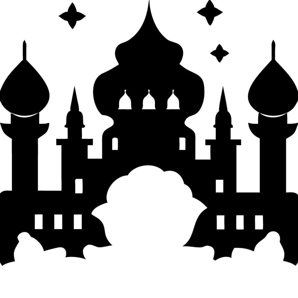 Silhouette Arabian Palace Art for Design and Decor vector