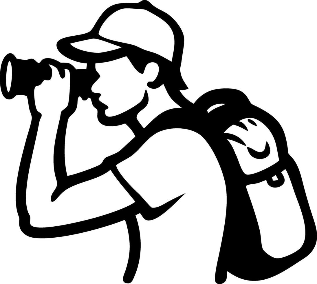 Silhouette Backpacker grapher Art for Adventure Travel Design vector