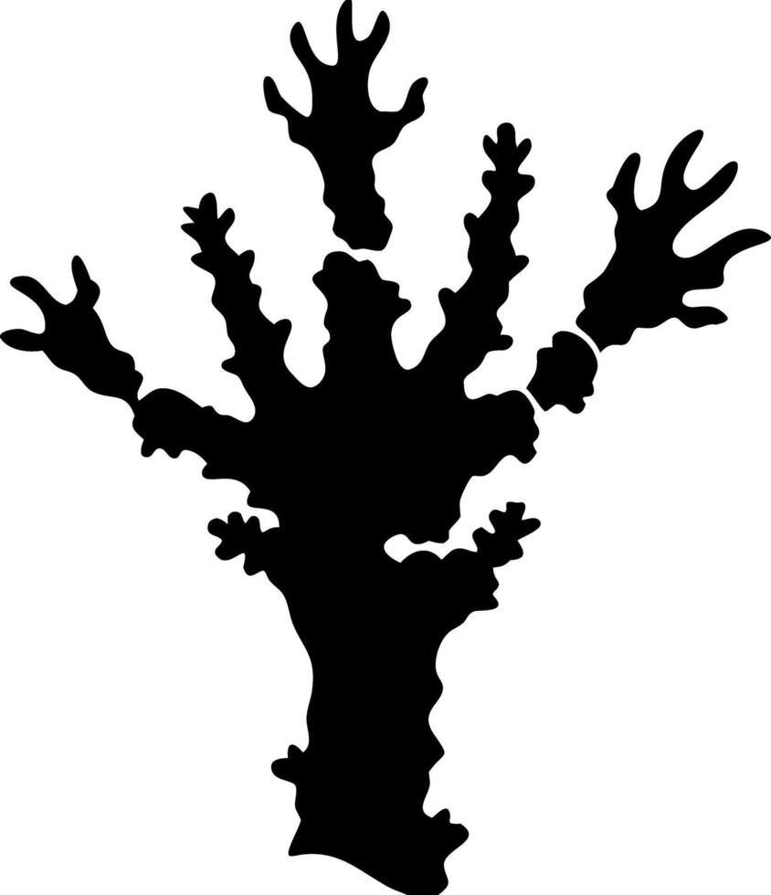 Silhouette Coral Branch Illustration for Design and Crafts vector