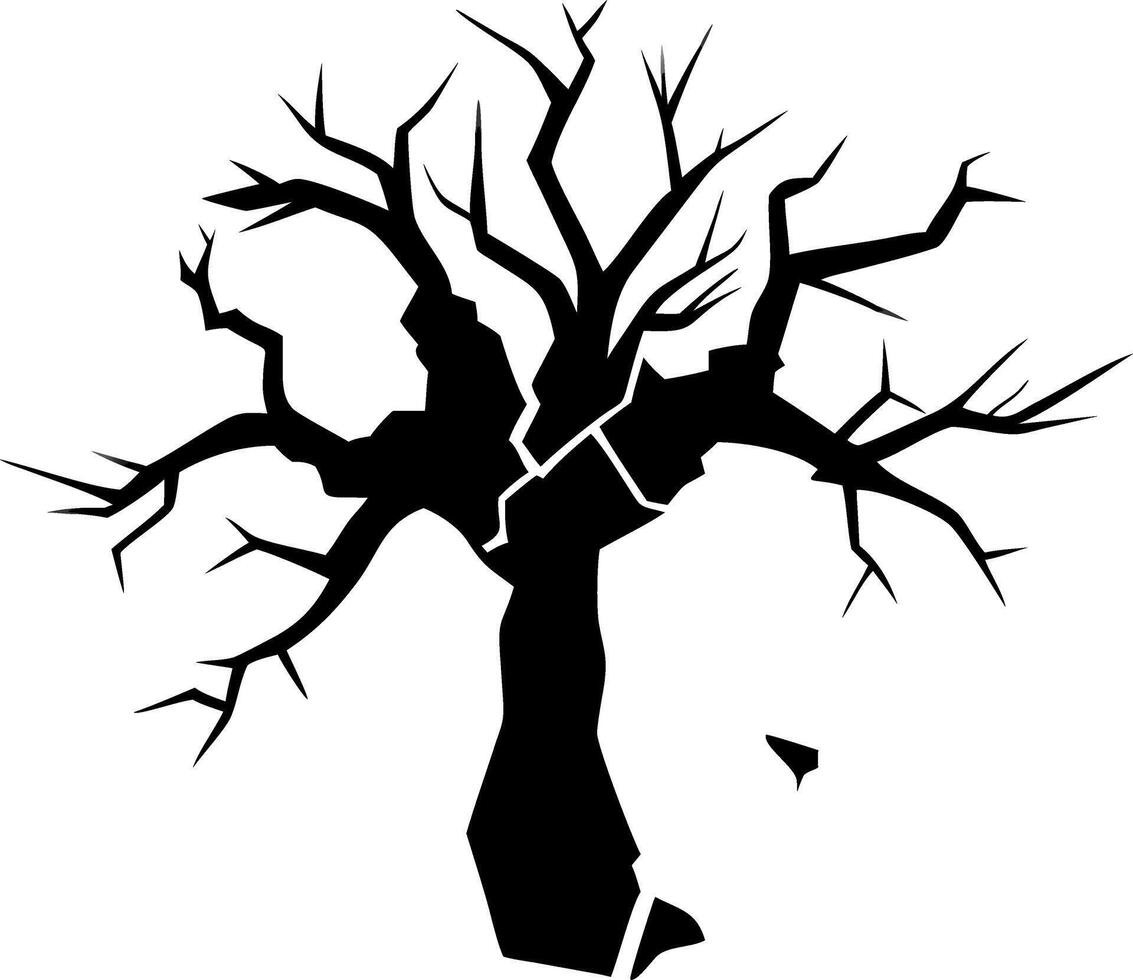 Silhouette Dead Tree Branches Illustration for Halloween and Nature Themes vector