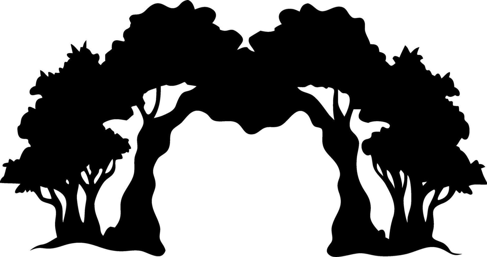 Silhouette Forest Canopy Arch for Art and Design Inspiration vector
