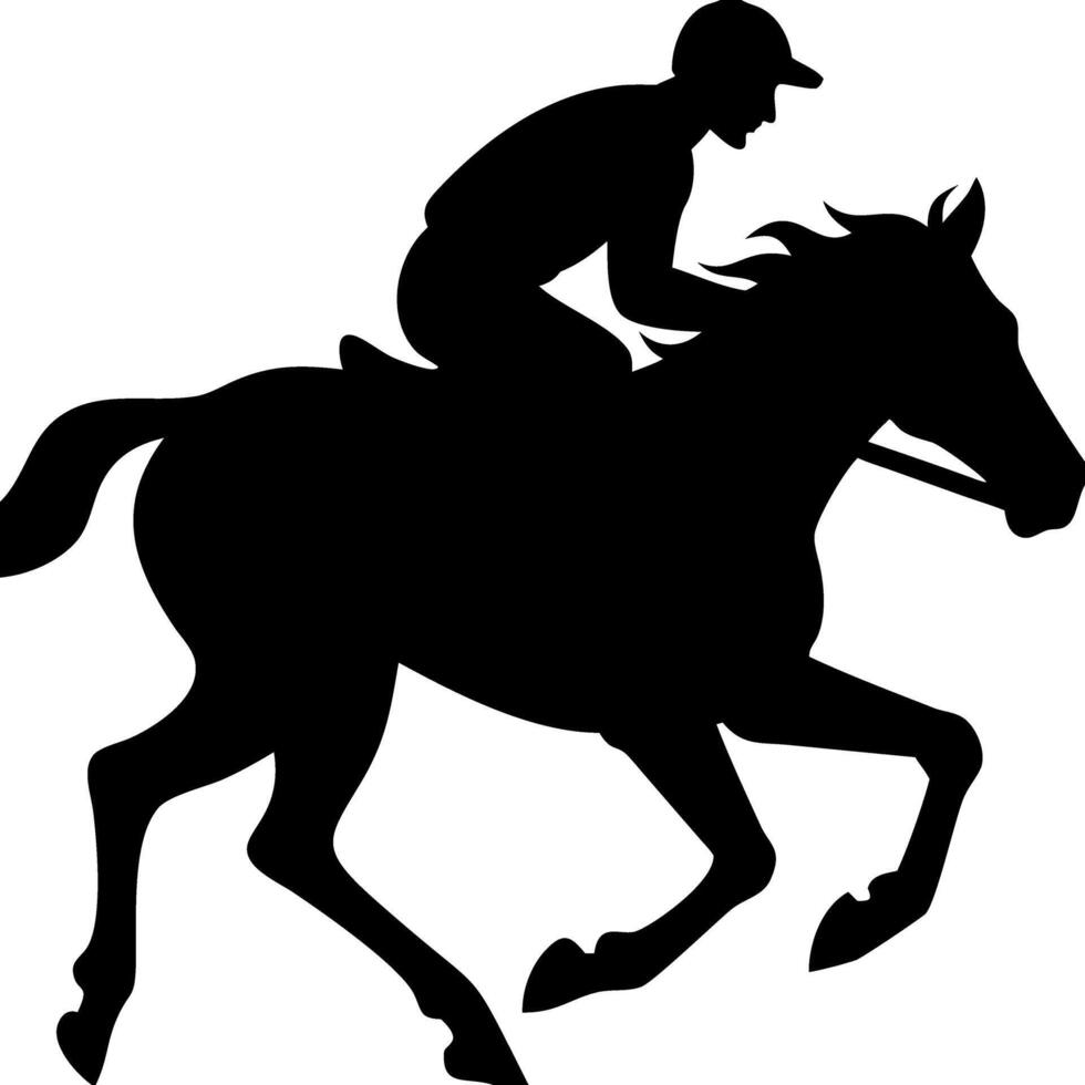 Silhouette Horse Rider in Motion Perfect for Equestrian Designs and Sports Art vector