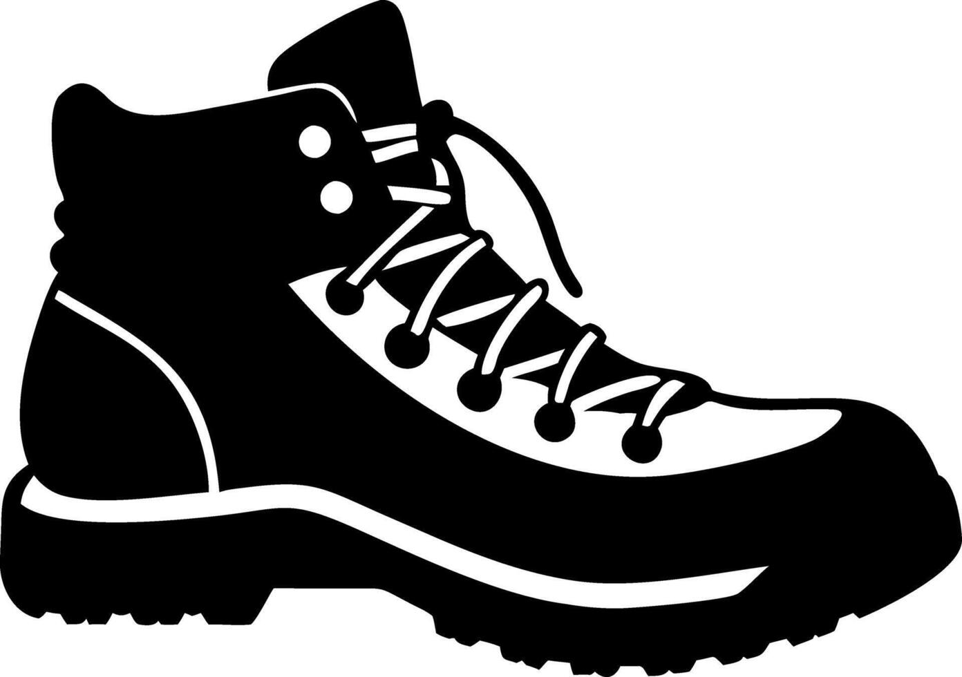 Silhouette Hiking Boot Illustration for Outdoor Adventure Design vector