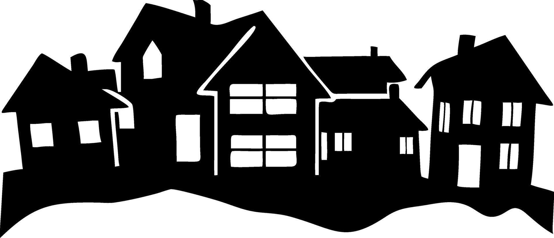 Silhouette Illustration of Residential Houses for Graphic Design and Decoration vector