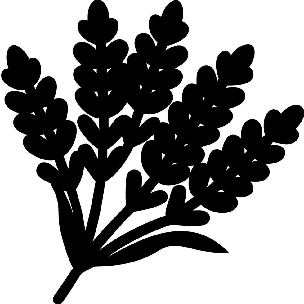Silhouette Lavender Plant Illustration for Design and Craft Projects vector