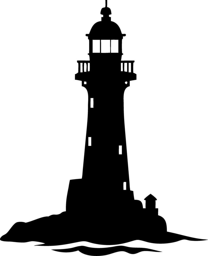 Silhouette Lighthouse Illustration for Nautical Themed Designs and Print Projects vector