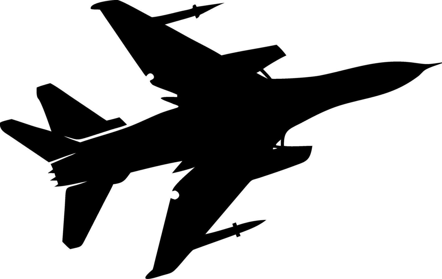 Silhouette Military Jet Fighter Plane Illustration for Aviation Design Projects vector