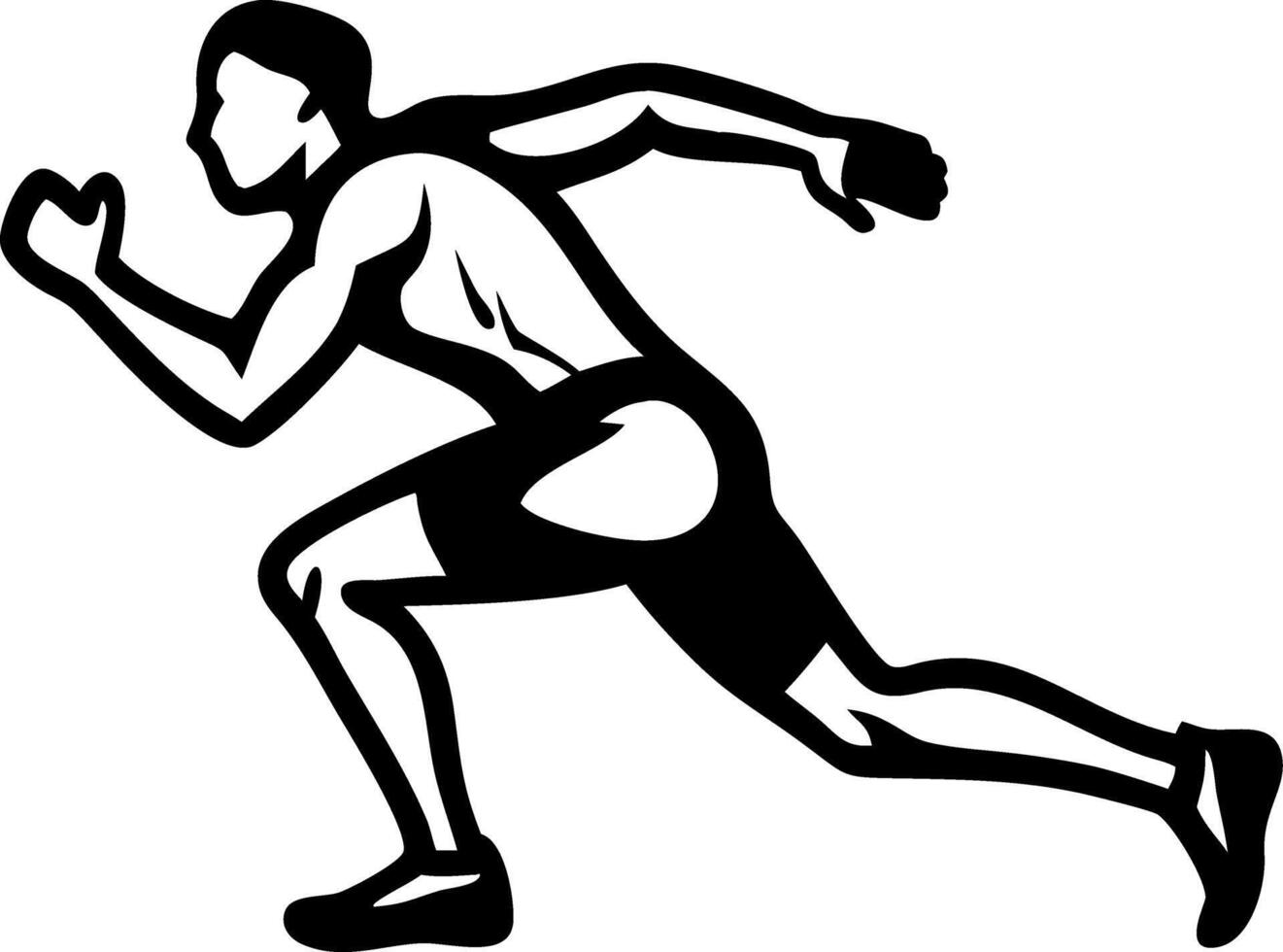 Silhouette of a Male Sprinter Dynamic Running Pose for Fitness Logo or Tattoo vector