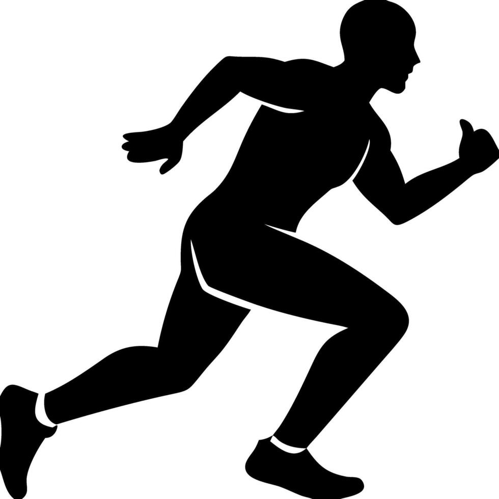 Silhouette of a Running Athlete for Fitness and Sports Design Projects vector