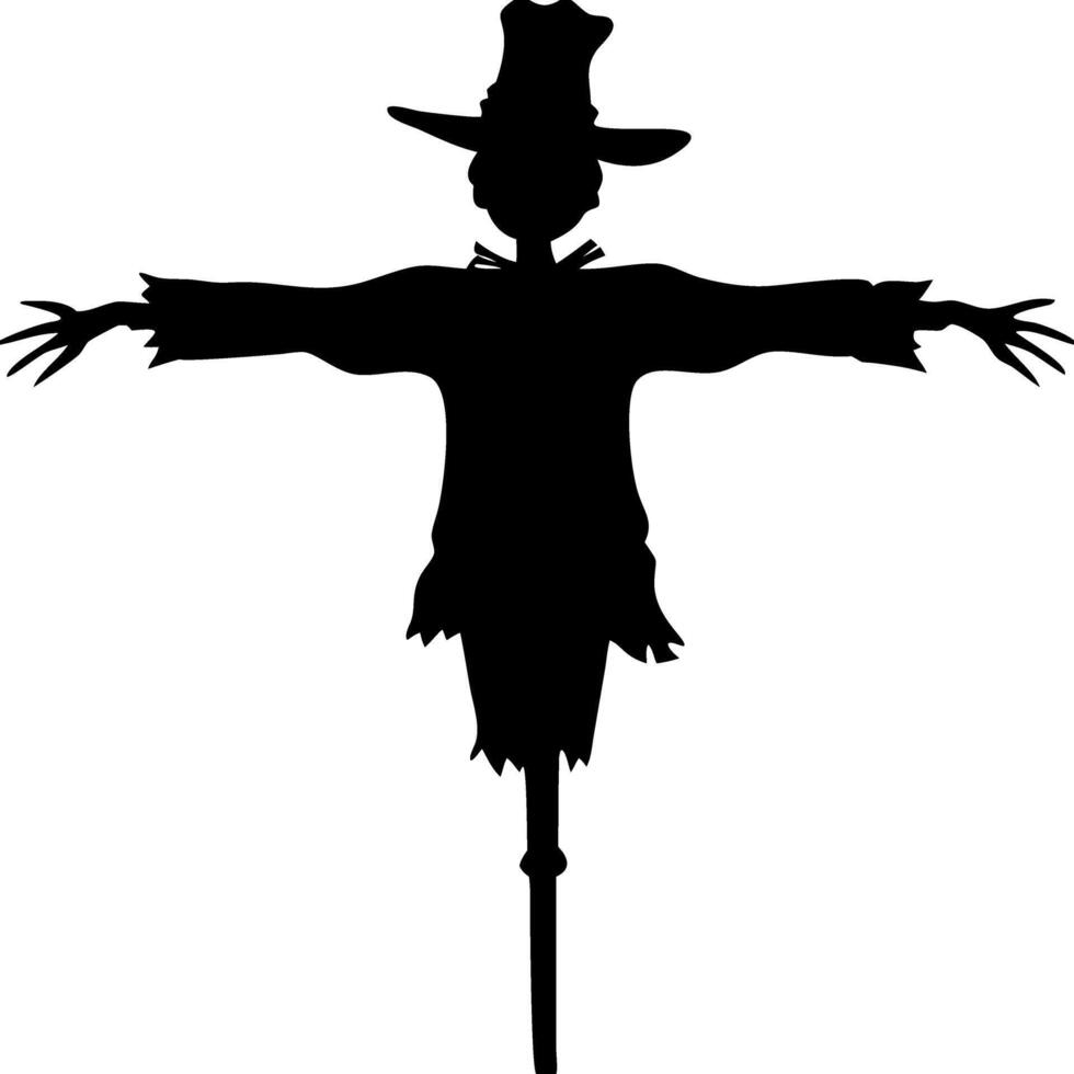 Silhouette of a Scarecrow for Harvest Halloween Decorations vector