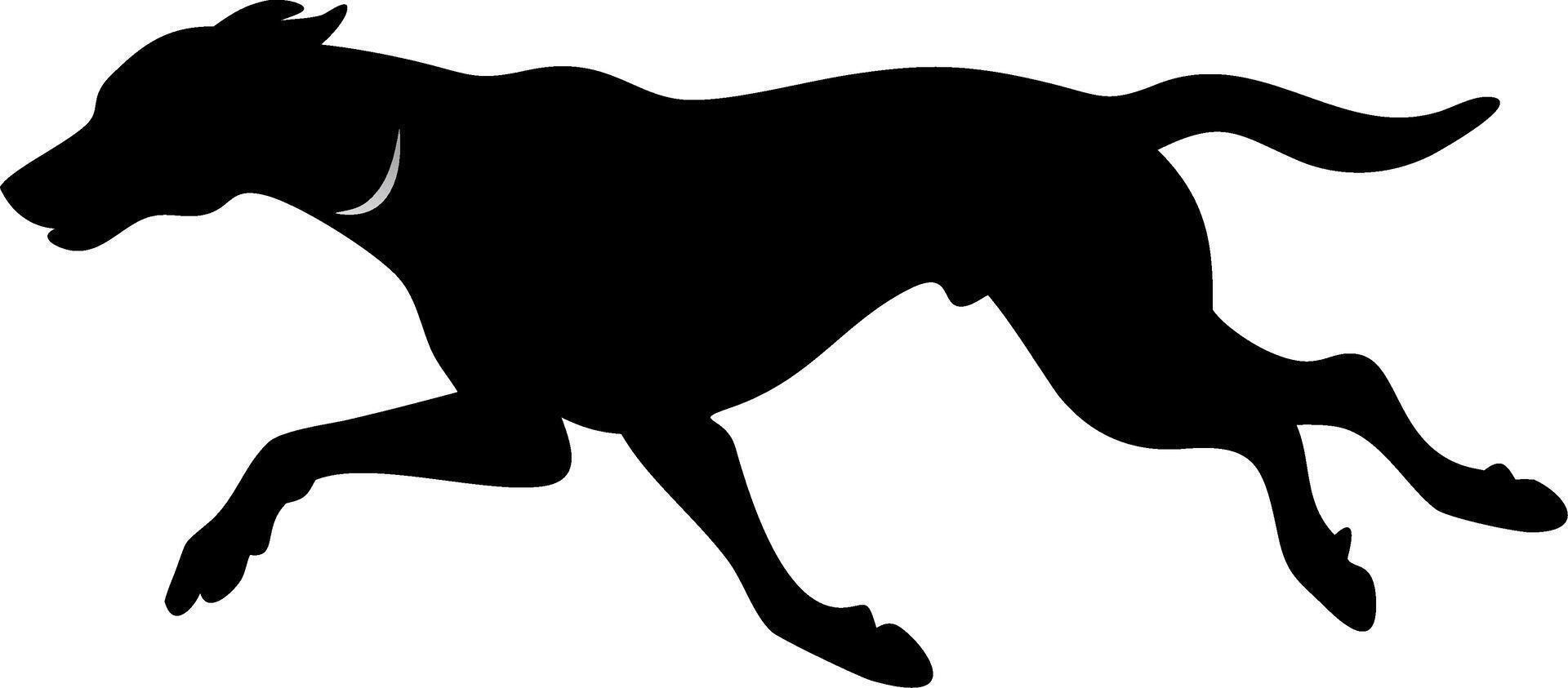 Silhouette of a Running Dog Illustration for Tattoo and Design Projects vector