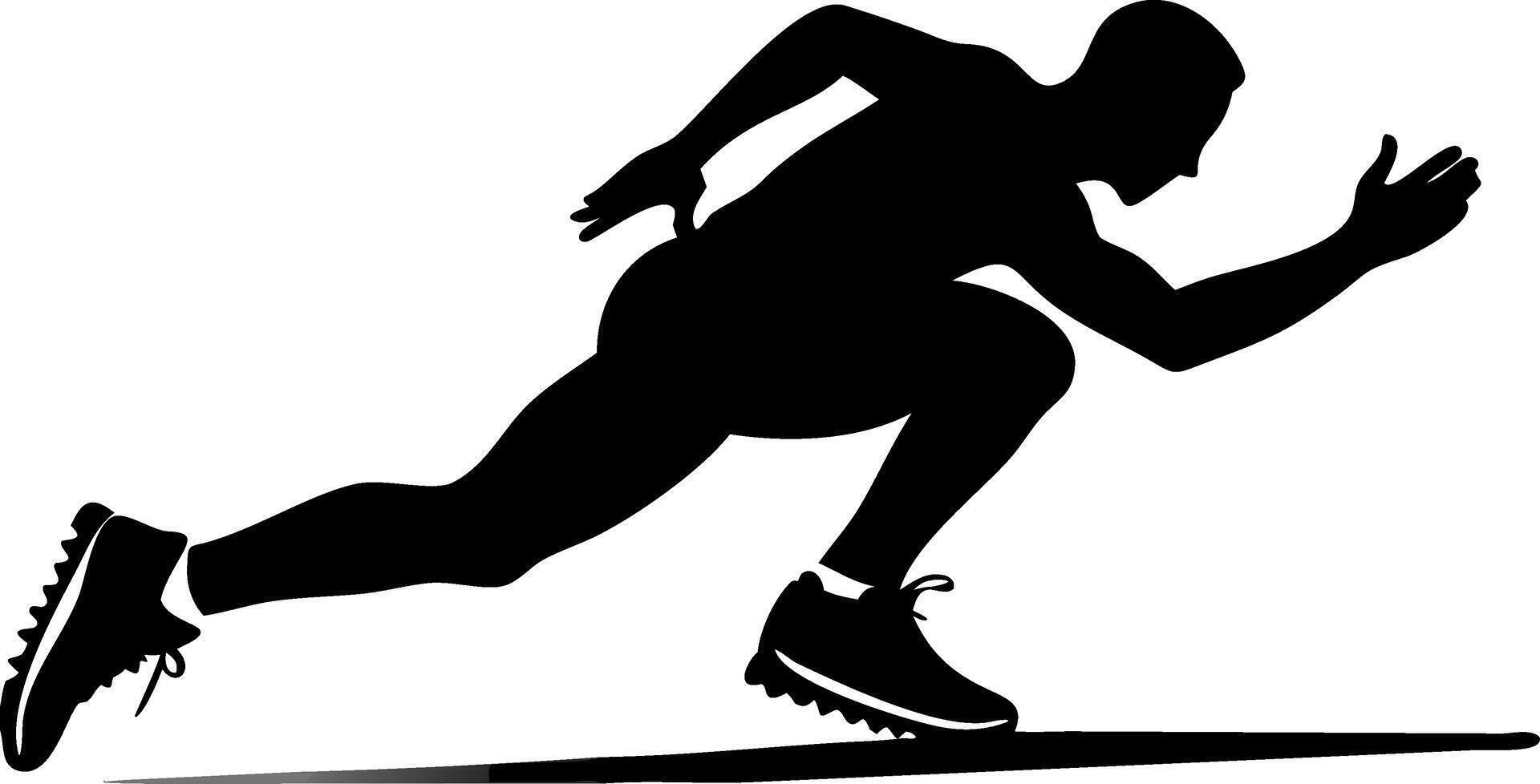Silhouette of a Sprinter Running for Sports Design and Fitness Motivation vector