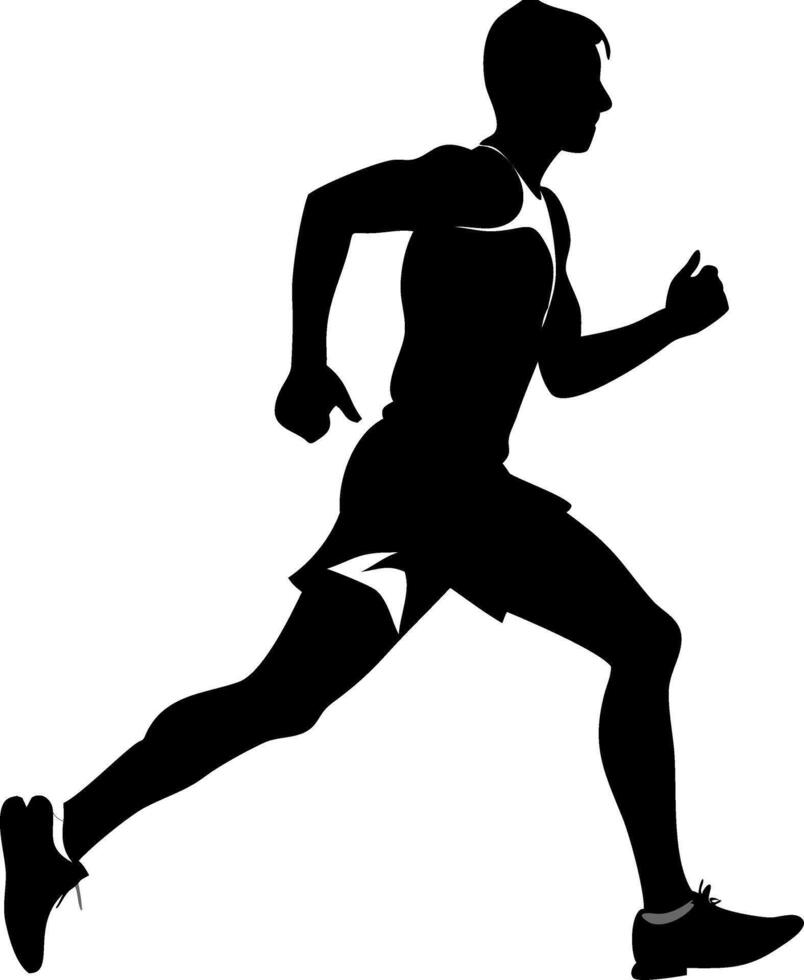 Silhouette of a Runner in Motion for Fitness and Sports Designs vector