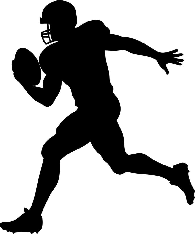 Silhouette of American Football Player Running with Ball for Sports Design and Illustration vector
