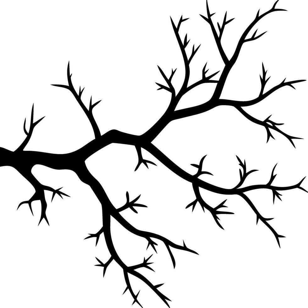 Silhouette of Bare Tree Branch for Tattoo and Graphic Design vector