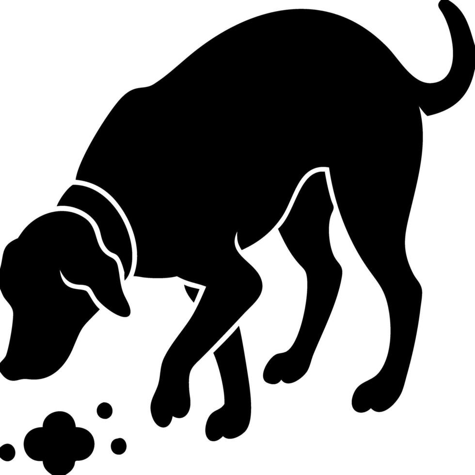 Silhouette of Dog Sniffing Ground Curious Pet Exploring vector