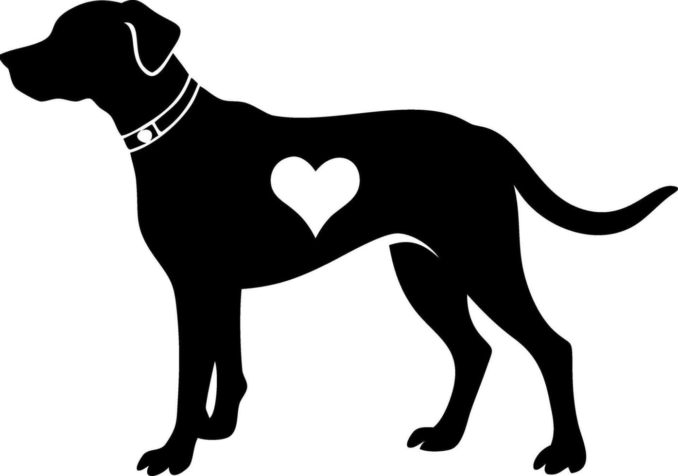 Silhouette of Dog with Heart Design Perfect for Pet Lovers and Graphic Art Projects vector