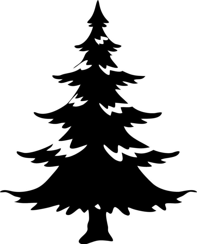 Silhouette of Evergreen Pine Tree for Coloring Books and Holiday Decor vector