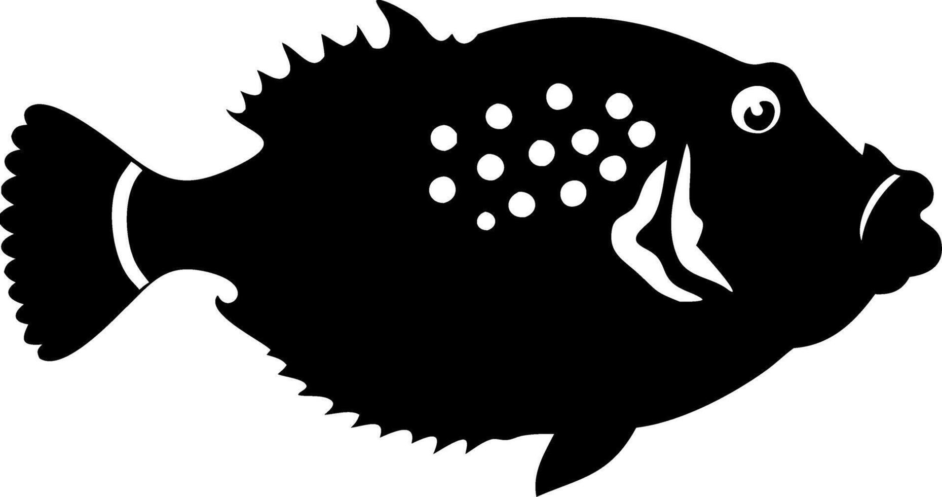 Silhouette of Exotic Fish Marine Art for Design and Education Projects vector