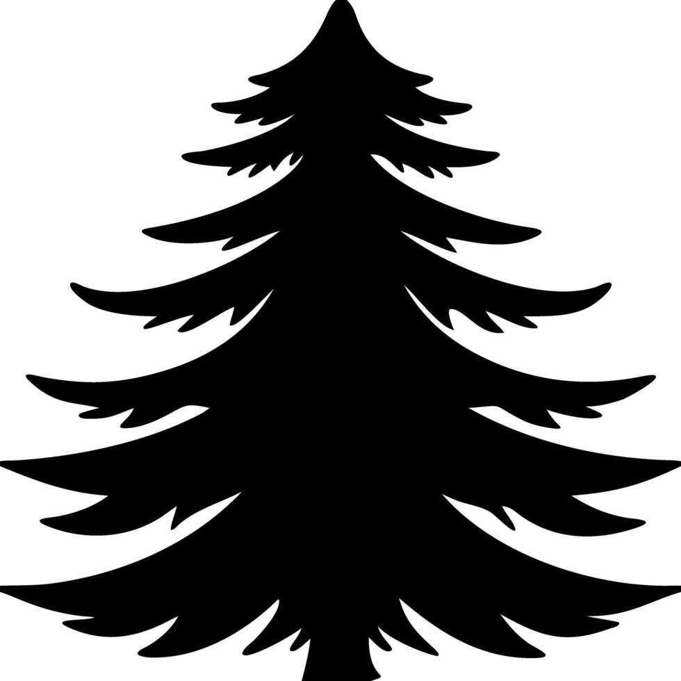 Silhouette of Evergreen Tree Perfect for Nature Designs and Holiday Crafts vector