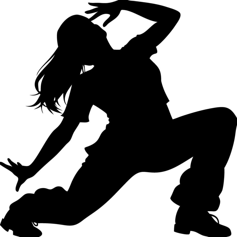 Silhouette of Energetic Dancer in Dynamic Pose Perfect for Dance Studio Logo or Creative Design vector