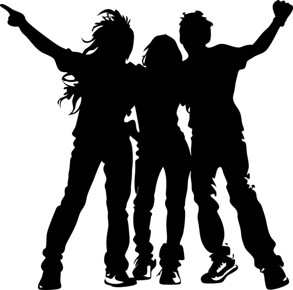 Silhouette of Friends Celebrating Art for Posters and Graphic Design vector