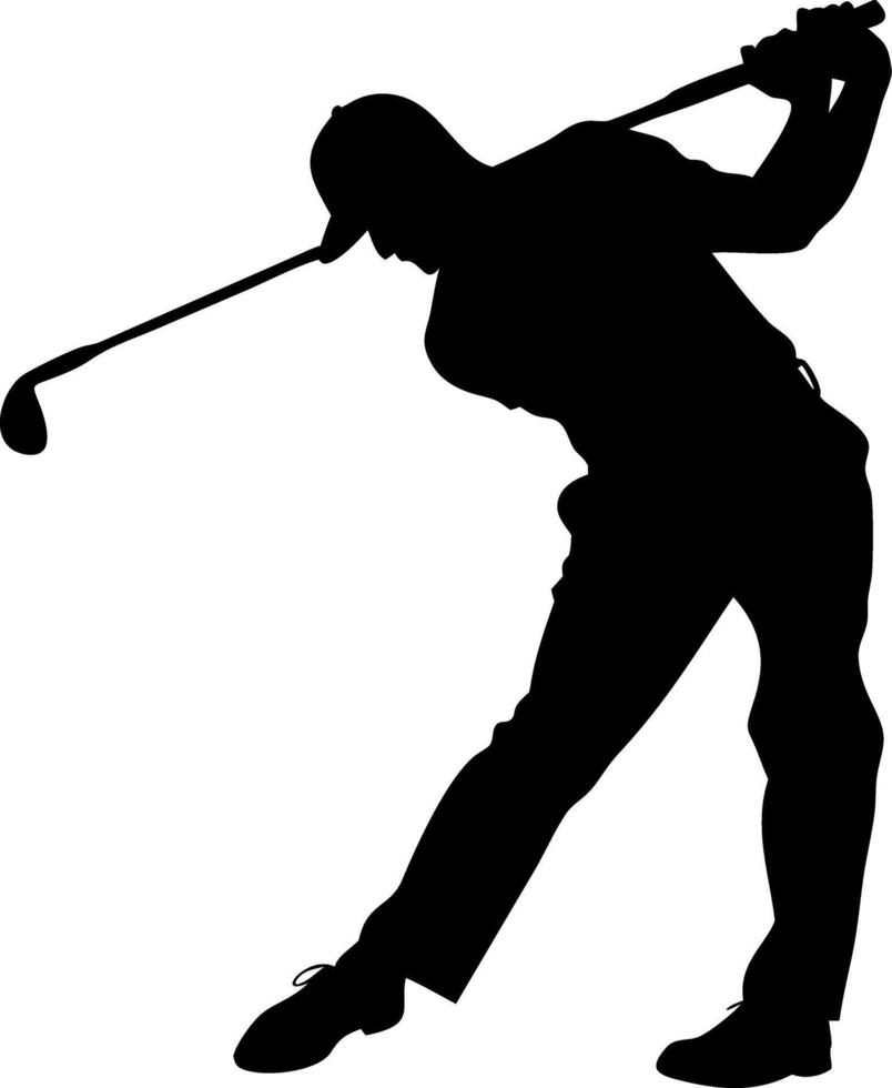 Silhouette of Golfer Swinging Club Graphic for Sports Design Projects vector