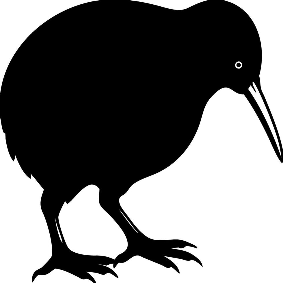 Silhouette of Kiwi Bird Illustration for Nature and Wildlife Design vector