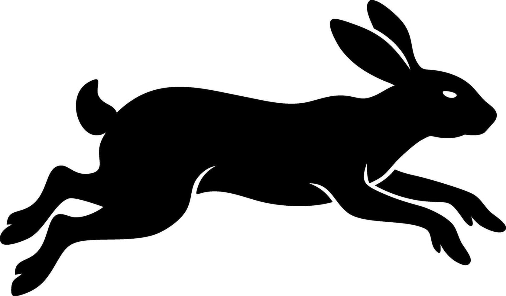 Silhouette of Leaping Rabbit for Tattoos and Coloring Books vector