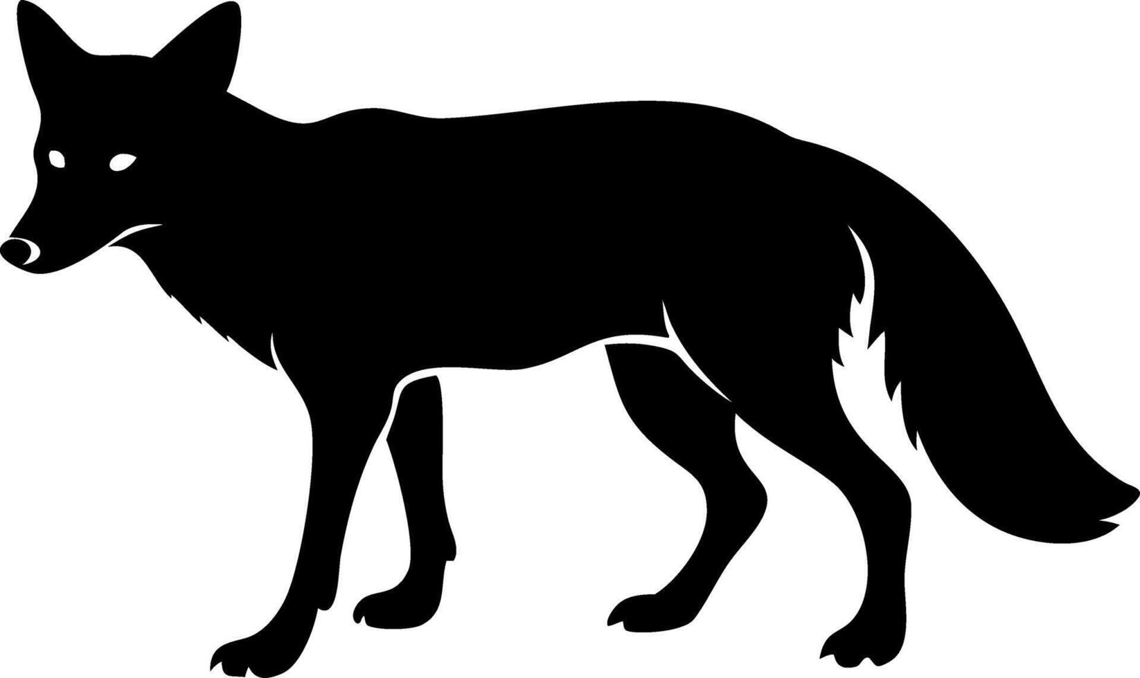 Silhouette of Lone Wolf Art for Tattoo or Graphic Design Projects vector