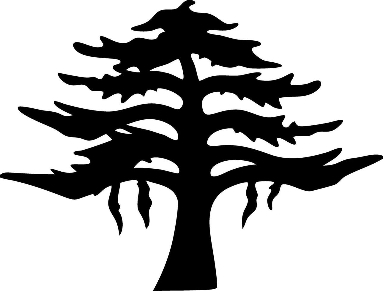 Silhouette of Majestic Cedar Tree for Nature Art and Design Inspirations vector
