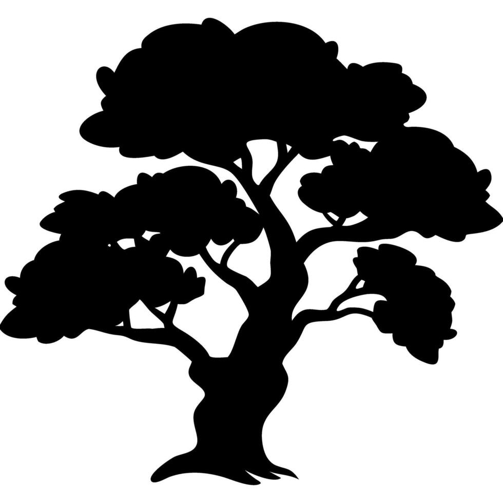 Silhouette of Majestic Tree Illustration for Nature Inspired Designs vector