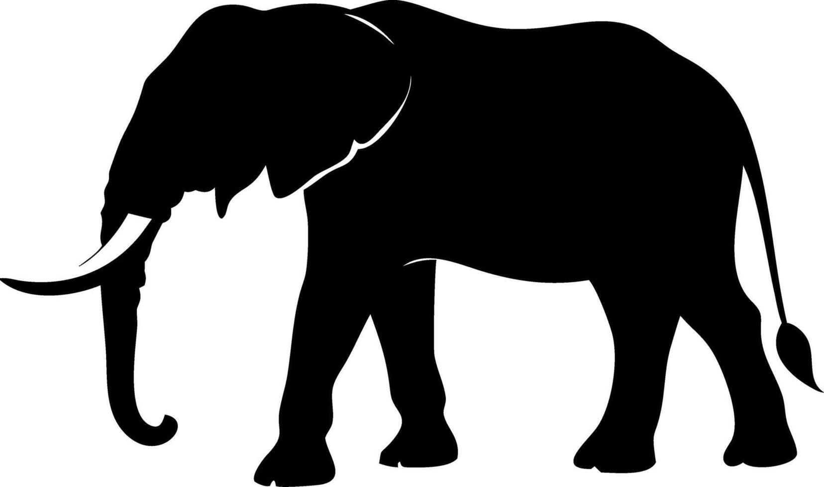 Silhouette of Majestic Elephant Illustration for Design and Art Projects vector