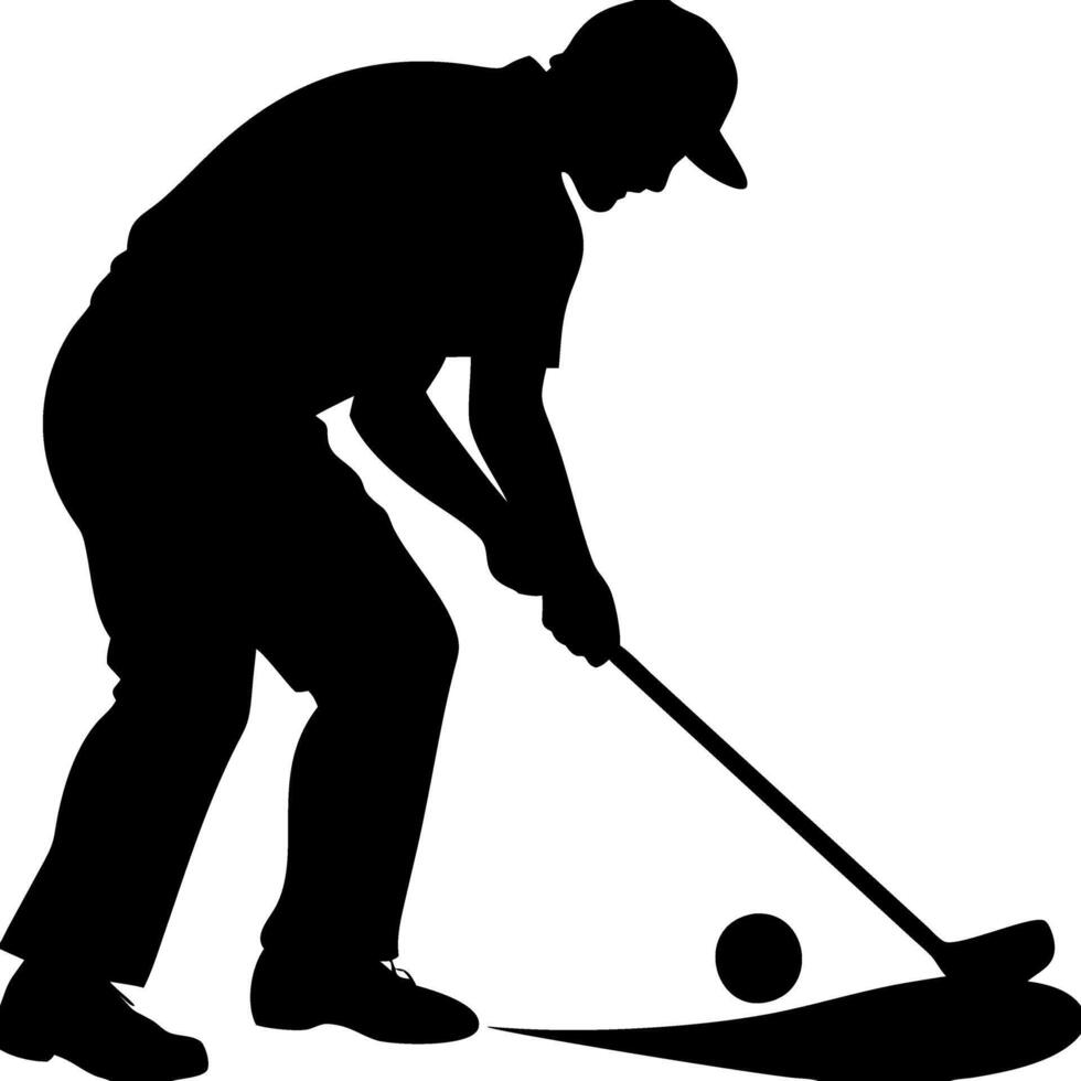 Silhouette of Man Playing Golf for Sports Illustration and Design vector