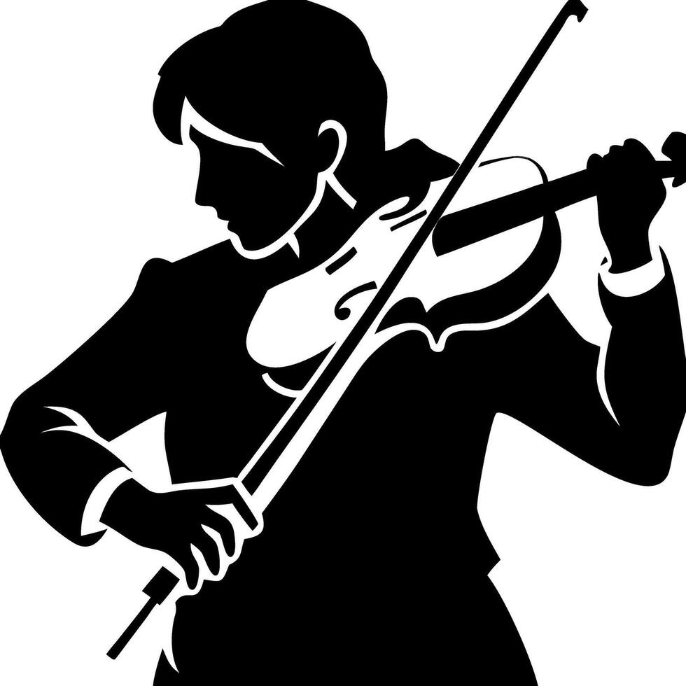 Silhouette of Man Playing Violin Elegant Musician Design vector