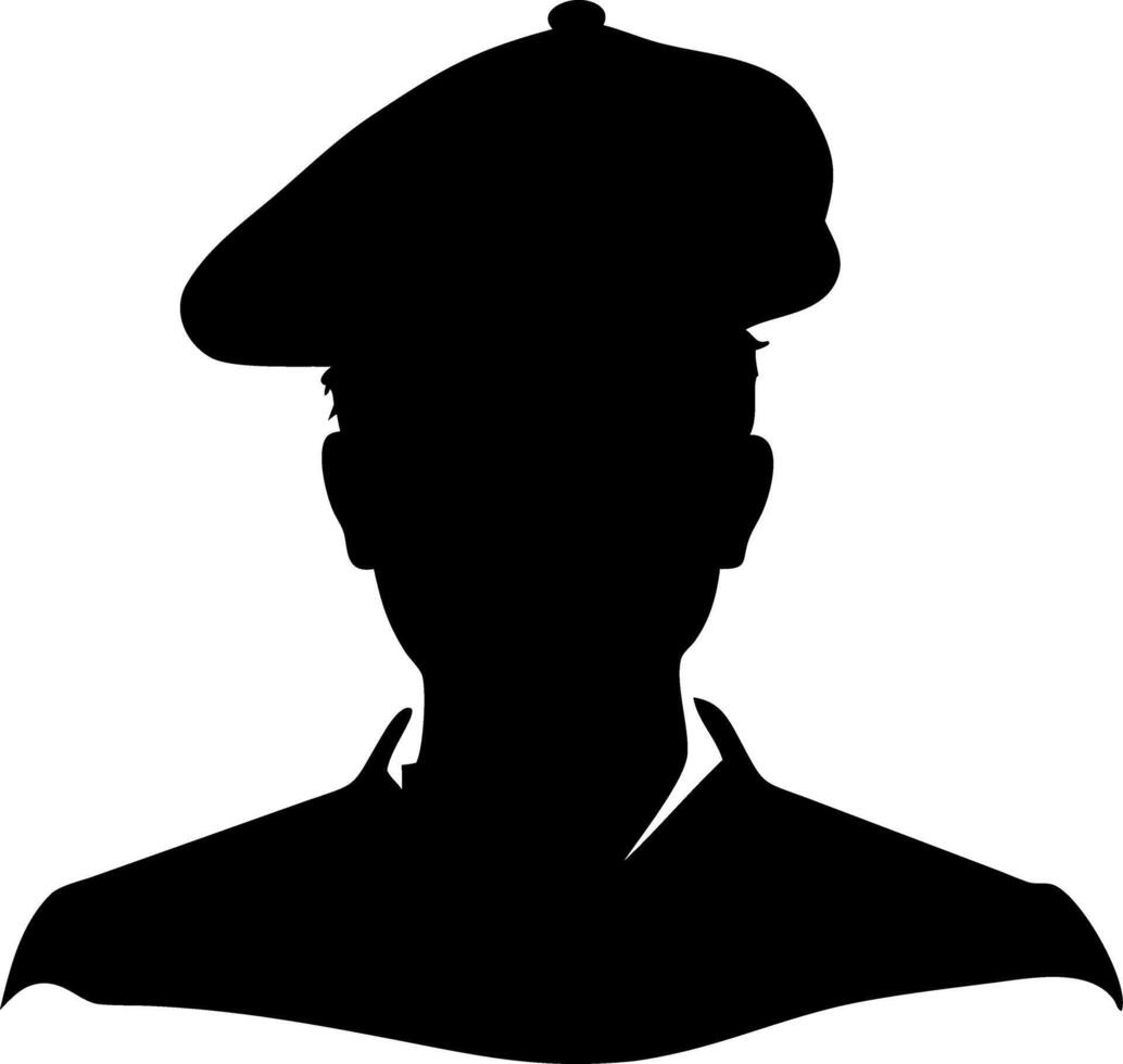 Silhouette of Man Wearing Artist Beret for Artistic Design and Illustrations vector